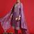 Floral embroidered sequinned kurta with trousers & dupatta