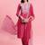 Floral embroidered yoke design kurta with trousers & dupatta