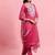 Floral embroidered yoke design kurta with trousers & dupatta
