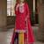Magenta heavy chinon free size stitched suit with embroidery & sequence work