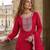 Magenta heavy chinon free size stitched suit with embroidery & sequence work