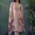 Floral embroidered thread work kurta with trousers & dupatta