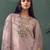 Floral embroidered thread work kurta with trousers & dupatta