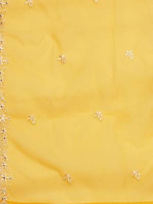 Women floral embroidered thread work kurta with trousers & dupatta 5