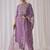Women floral yoke design regular thread work kurta with trousers & dupatta