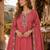 Peach simar with embroidery multi & zarkhan work readymade plazzo suit