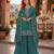 Turquoise simar with embroidery multi & zarkhan work readymade plazzo suit