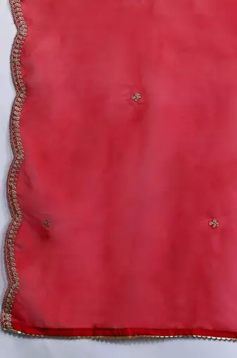 Women ethnic motifs embroidered panelled liva kurta with trousers & with dupatta