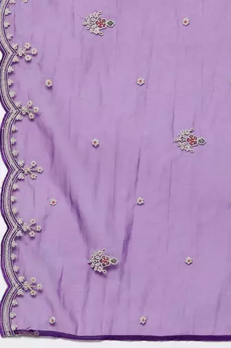 Women floral embroidered thread work kurta with trousers & with dupatta