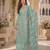 Sea-green chinon readymade suit with embroidery sequence work