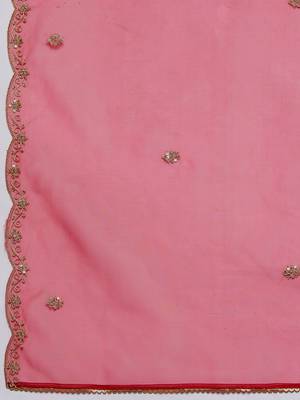 Women floral embroidered kurta with trousers & with dupatta 5