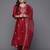 Women floral embroidered regular kurta with trousers & with dupatta