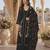 Black chinon readymade suit with embroidery sequence work