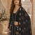 Black chinon readymade suit with embroidery sequence work