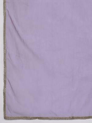 Women floral yoke design sequinned kurta with trousers & dupatta 5