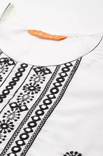 Women embroidered regular thread work kurta with trousers & dupatta
