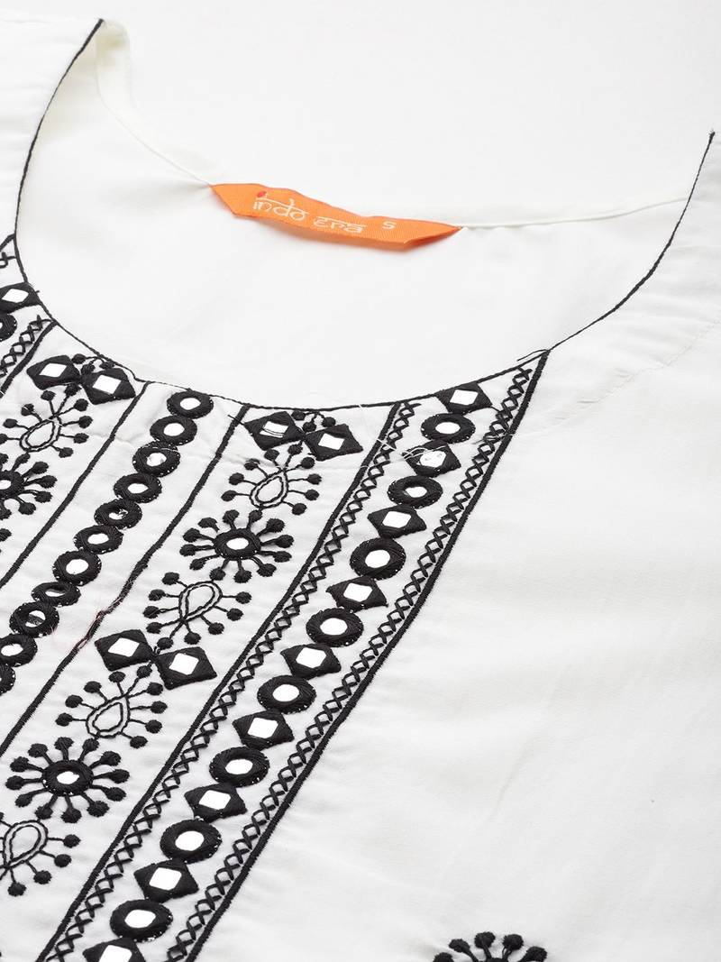 Women embroidered regular thread work kurta with trousers & dupatta