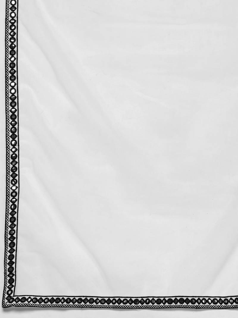 Women embroidered regular thread work kurta with trousers & dupatta