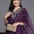 Women floral yoke design regular thread work kurta with trousers & dupatta