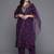 Women floral yoke design regular thread work kurta with trousers & dupatta