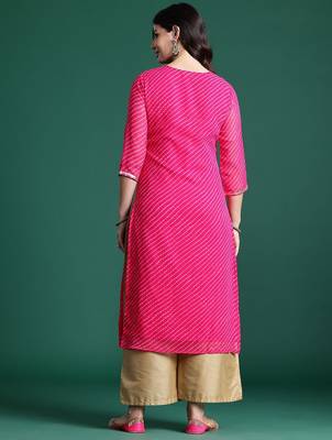Leheriya printed indie printed georgette kurta 5