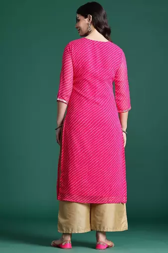 Leheriya printed indie printed georgette kurta