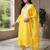 Floral embroidered v-neck regular thread work kurta with trousers & with dupatta