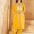 Floral embroidered v-neck regular thread work kurta with trousers & with dupatta