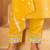 Floral embroidered v-neck regular thread work kurta with trousers & with dupatta