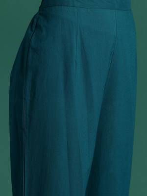 Ethnic motifs printed cotton kurta with trousers & dupatta 3