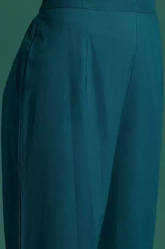 Ethnic motifs printed pure cotton kurta with trousers & dupatta