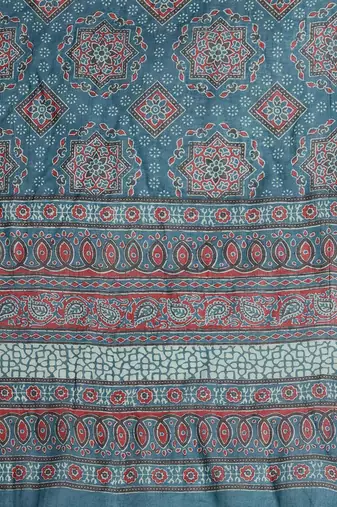 Ethnic motifs printed pure cotton kurta with trousers & dupatta