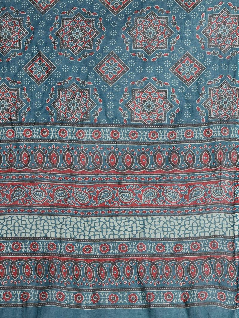 Ethnic motifs printed pure cotton kurta with trousers & dupatta