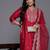 Plus size ethnic motifs embroidered sequinned liva kurta with trousers & dupatta