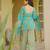 Sky blue cambric cotton printed kurti farsi salwar dupatta set