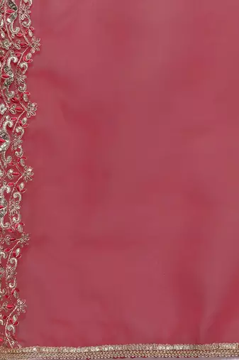 Plus size ethnic motifs embroidered sequinned liva kurta with trousers & dupatta