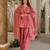 Rani pink cambric cotton printed kurti farsi salwar dupatta set