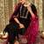 Floral embroidered regular thread work kurta with trousers & dupatta