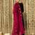Floral embroidered regular thread work kurta with trousers & dupatta