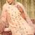 Floral embroidered regular thread work kurta with trousers & dupatta