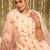Floral embroidered regular thread work kurta with trousers & dupatta