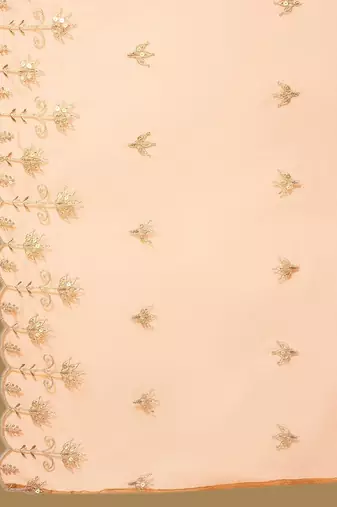 Floral embroidered regular thread work kurta with trousers & dupatta