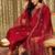 Ethnic motifs embroidered thread work kurta with trousers & dupatta