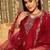 Ethnic motifs embroidered thread work kurta with trousers & dupatta