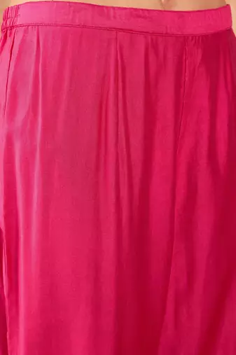 Floral yoke design regular thread work kurta with trousers & dupatta
