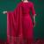 Embroidered sequinned chanderi silk straight kurta with trousers & dupatta