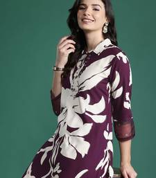 Floral printed kurta with salwar with sequinned detail