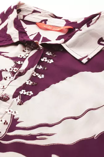 Floral printed kurta with salwar with sequinned detail