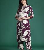 Floral printed kurta with salwar with sequinned detail