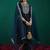 Floral embroidered regular thread work liva kurta with trousers & dupatta